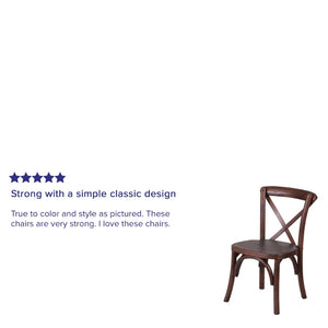 English Elm HERCULES Stackable Kids' Mahogany Cross Back Chair - Durable, Stylish Seating for Home & Business XU-X-MAH-KID-GG