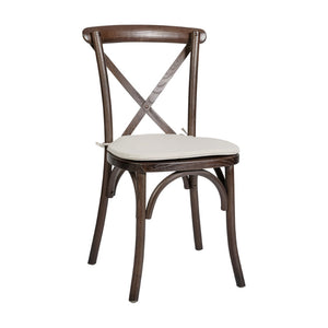 English Elm HERCULES Stackable Cross Back Dining Chair with Cushion - Timeless Design for Comfort & Durability Mahogany XU-X-MAH-NTC-GG