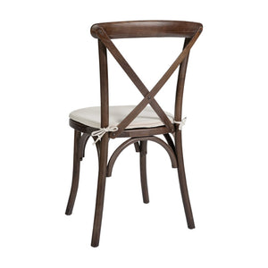 English Elm HERCULES Stackable Cross Back Dining Chair with Cushion - Timeless Design for Comfort & Durability Mahogany XU-X-MAH-NTC-GG