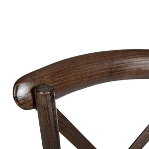 English Elm HERCULES Stackable Cross Back Dining Chair with Cushion - Timeless Design for Comfort & Durability Mahogany XU-X-MAH-NTC-GG