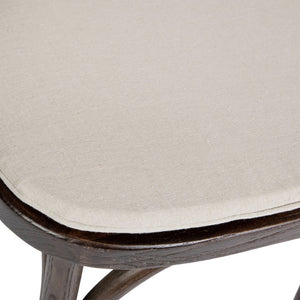 English Elm HERCULES Stackable Cross Back Dining Chair with Cushion - Timeless Design for Comfort & Durability Mahogany XU-X-MAH-NTC-GG