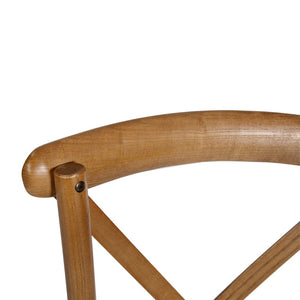 English Elm HERCULES Stackable Cross Back Dining Chair with Cushion - Timeless Design for Comfort & Durability Pecan XU-X-PEC-NTC-GG