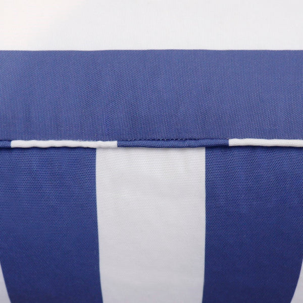 Pasargad Galaxy Collection Striped Pouf In White/Blue – Stylish, Durable Seating For Any Space White Polyester Ptpf-425