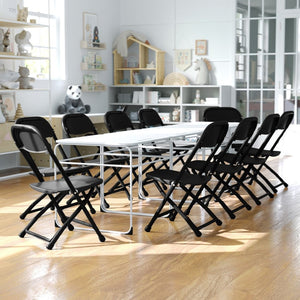 English Elm Timmy 2 Pack Kids Folding Chairs for Preschoolers – Lightweight, Durable, Easy to Store & Transport Black 2-Y-KID-BK-GG