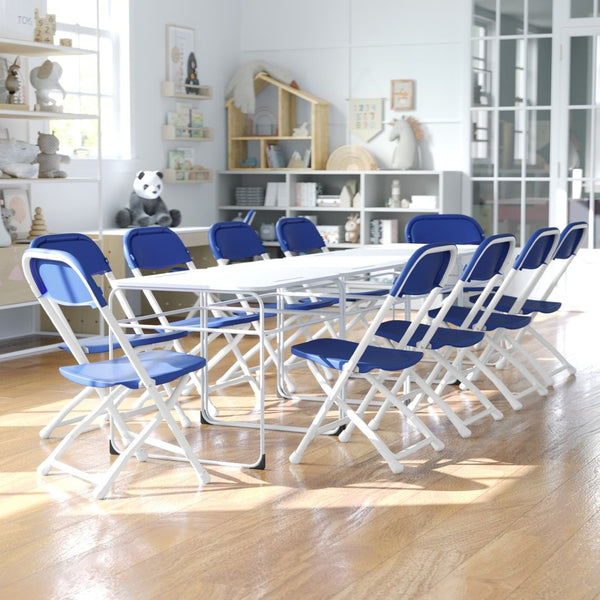 English Elm Timmy 2 Pack Kids Folding Chairs for Preschoolers – Lightweight, Durable, Easy to Store & Transport Blue 2-Y-KID-BL-GG