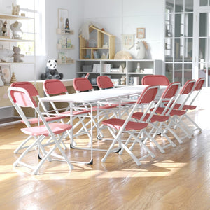 English Elm Timmy 2 Pack Kids Folding Chairs for Preschoolers – Lightweight, Durable, Easy to Store & Transport Burgundy 2-Y-KID-BY-GG