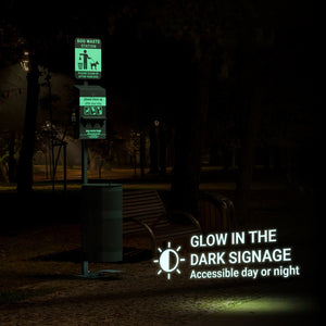 English Elm Kessler Pet Waste Station: Hands-Free Trash, Glow-in-the-Dark Sign, 600 Bags & Hand Sanitizer Included YAN-7XM755425-GG