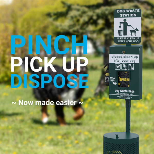 English Elm Kessler Locking Dog Waste Bag Dispenser - Glow-in-the-Dark Sign, Hand Sanitizer & 400 Bags Included YAN-GC0855425-GG