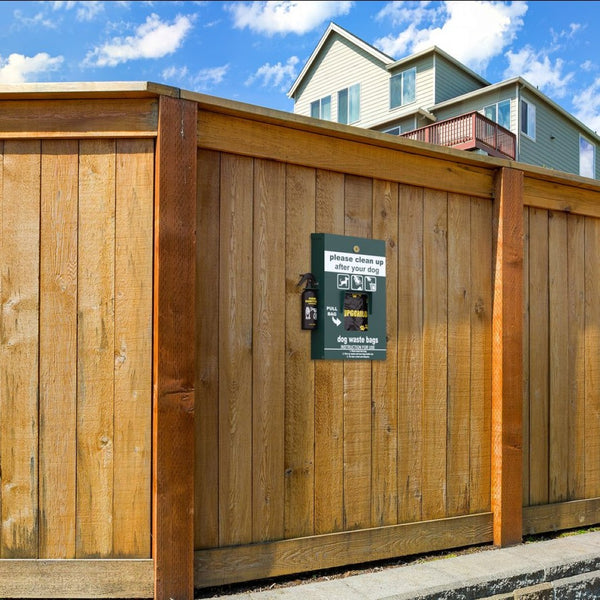 English Elm Kessler Locking Dog Waste Bag Dispenser - Glow-in-the-Dark Sign, Hand Sanitizer & 400 Bags Included YAN-GC0855425-GG