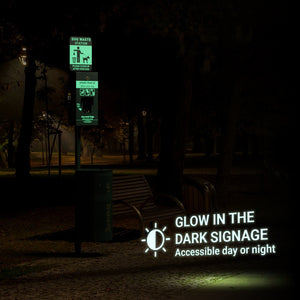 English Elm Kessler Pet Waste Station - Durable Outdoor Cleanup Solution with Glow Sign, Bags, Sanitizer & Trash Can YAN-NNRE55425-GG