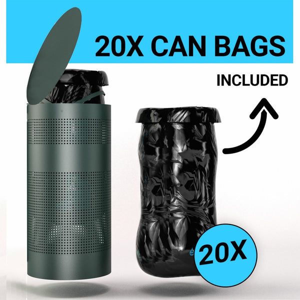 English Elm Kessler 11.5 Gallon Outdoor Trash Can - Durable Stainless Steel, Versatile Mounting & Quiet Lid! YAN-OG9I55425-GG