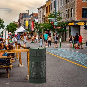 English Elm Kessler 11.5 Gallon Outdoor Trash Can - Durable Stainless Steel, Versatile Mounting & Quiet Lid! YAN-OG9I55425-GG