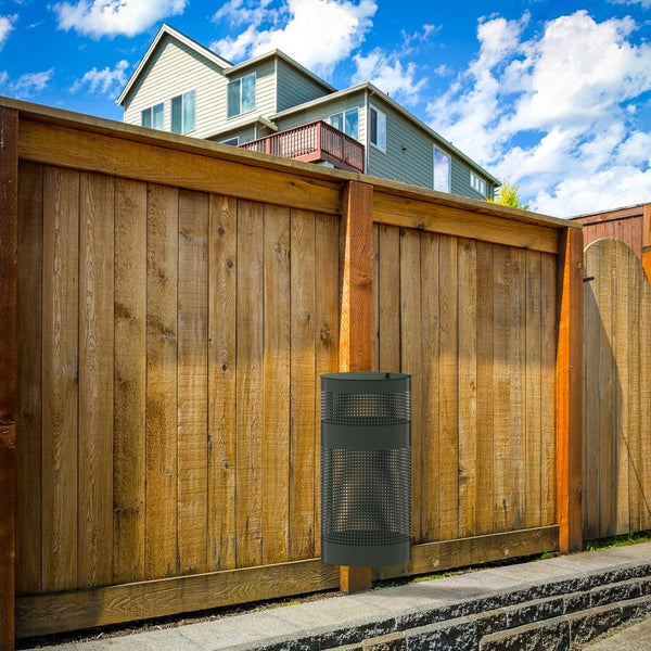 English Elm Kessler 11.5 Gallon Outdoor Trash Can - Durable Stainless Steel, Versatile Mounting & Quiet Lid! YAN-OG9I55425-GG