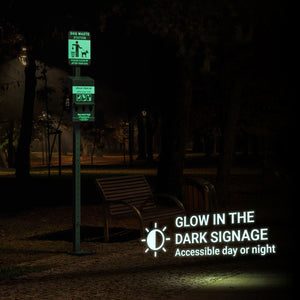 English Elm Kessler Mini Pet Waste Station with Glow Sign, 600 Bags, Sanitizer Bottle & Rust-Resistant Design YAN-PM8D45425-GG