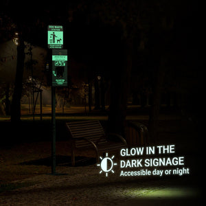 English Elm Kessler Mini Pet Waste Station: Durable, Glow-in-the-Dark Sign, Hand Sanitizer & 400 Bags Included! YAN-Y5CK65425-GG