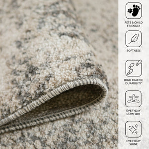 Amer Rugs Yasmin Contemporary Power-loom Area Rug With Abstract Design - Perfect For Any Living Space Decor Gray,Beige Polyester Yas1311511