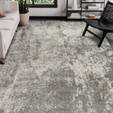 AMER Rugs Yasmin Acy YAS-1 Power-Loomed Machine Made Polyester Modern & Contemporary Abstract Rug Gray/Beige 7'10" x 10'6"