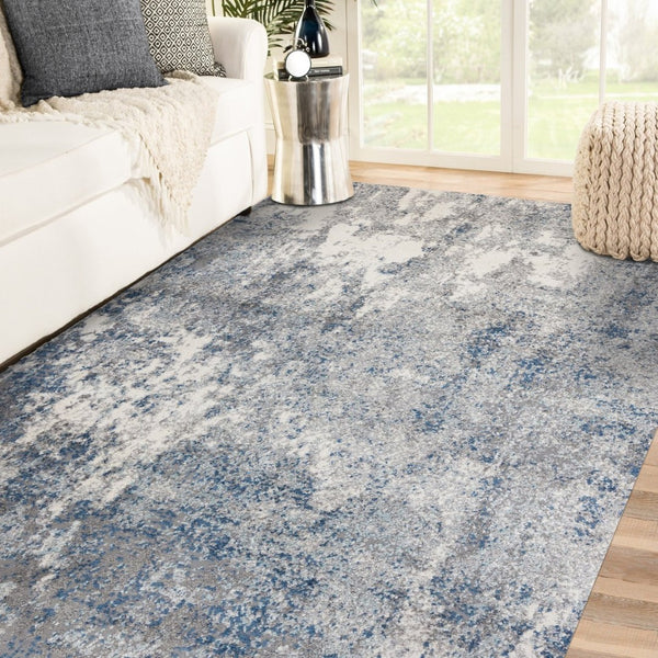 Amer Rugs Yasmin Contemporary Power-loom Area Rug With Abstract Design - Perfect For Any Living Space Decor Light Blue Polyester Yas4311511
