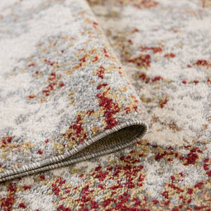 Amer Rugs Yasmin Contemporary Power-loom Area Rug With Abstract Design - Perfect For Any Living Space Decor Red,Cream Polyester Yas65373