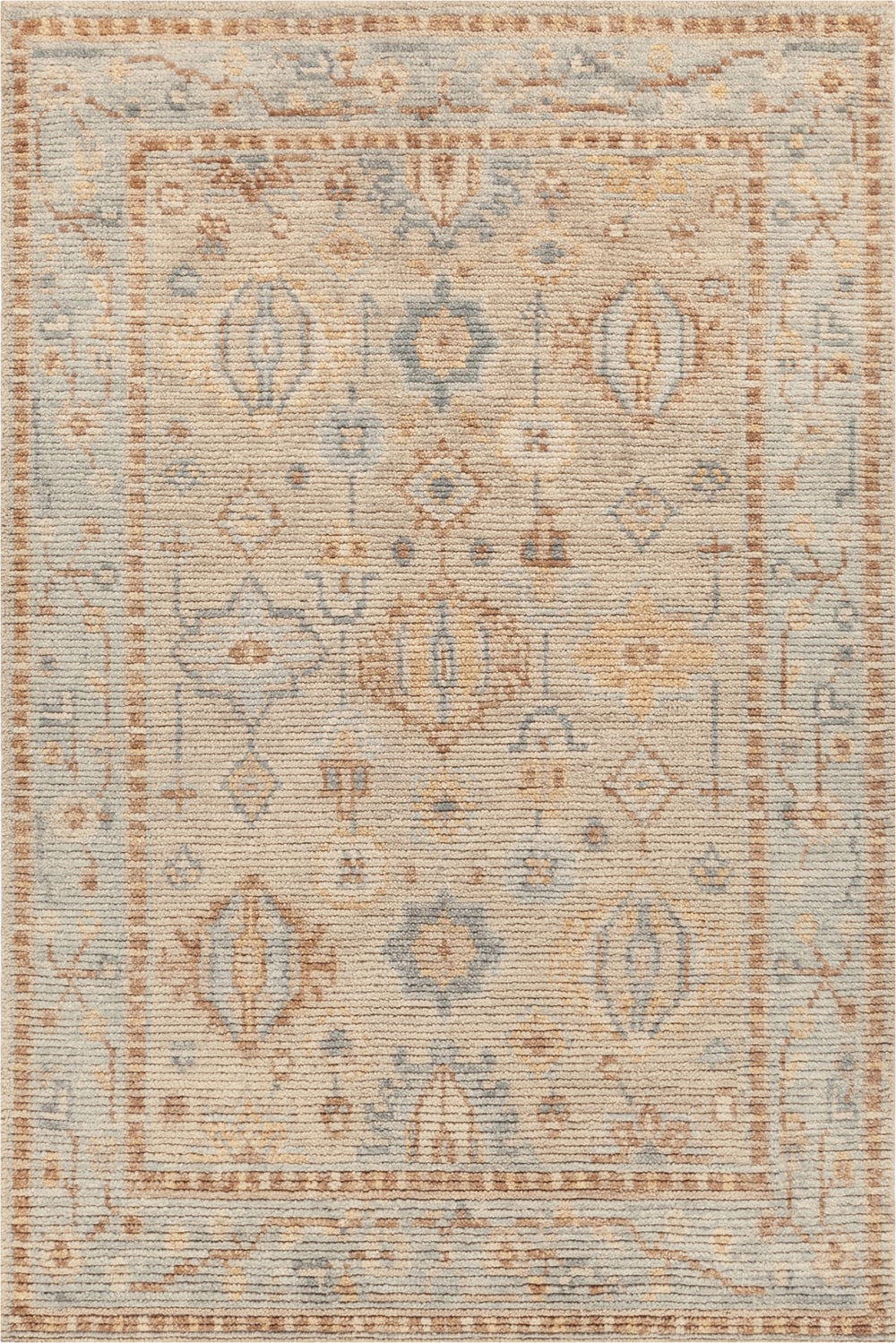 Chandra Rugs Hand Knotted Traditional Rug - Exquisite 100% Wool Masterpiece For Timeless Elegance And Comfort Tan,Blue,Brown Wool Yaz58202-79106