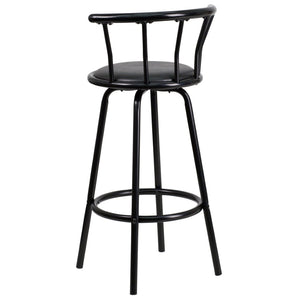 English Elm Charla Crown Back Black Metal Barstool - Stylish Swivel Seat for Kitchens, Home Bars & Dining Spaces YB-Y-J909-KD-GG