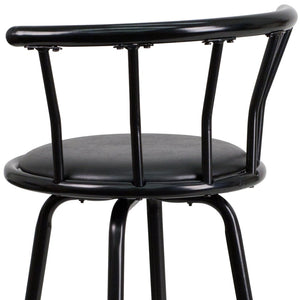 English Elm Charla Crown Back Black Metal Barstool - Stylish Swivel Seat for Kitchens, Home Bars & Dining Spaces YB-Y-J909-KD-GG