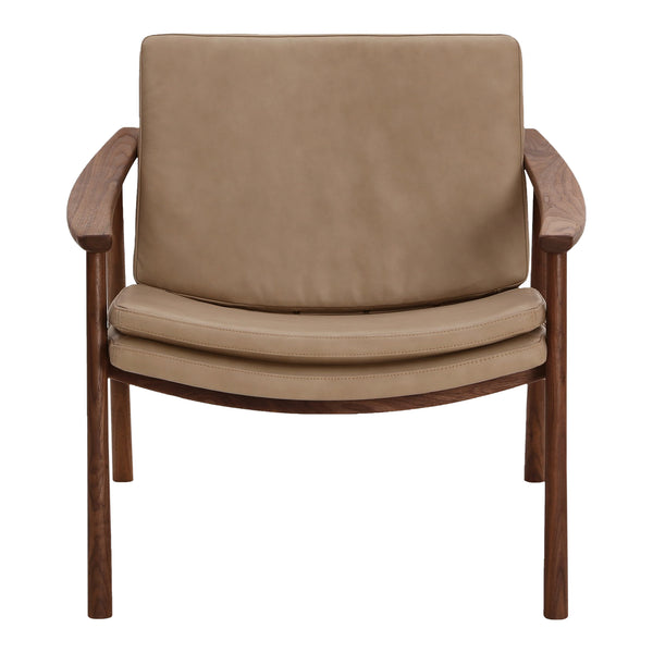 Moe's Home Harlowe Lounge Chair - Mid-century Inspired Comfort With Top-quality Leather & Solid Walnut Frame Brown Upholstery, 100% Top Grain Leather,Solid Walnut Frame Yc-1040-03