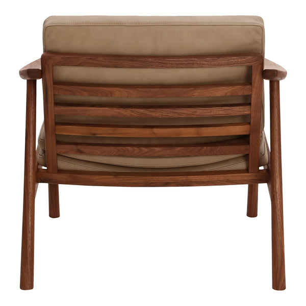 Moe's Home Harlowe Lounge Chair - Mid-century Inspired Comfort With Top-quality Leather & Solid Walnut Frame Brown Upholstery, 100% Top Grain Leather,Solid Walnut Frame Yc-1040-03