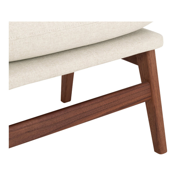 Moe's Home Asta Ottoman - Luxurious Upholstered Comfort With Solid Walnut Legs, Perfect For Cozy Living Spaces Brown Upholstery, 100% Polyester,Solid Walnut Legs Yc-1041-21