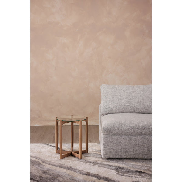 Moe's Home Hetta Side Table - Elegant Solid Oak Design With Tempered Glass Top For Modern Living Spaces Brown Solid Oak,Tempered Glass Top Yc-1042-24