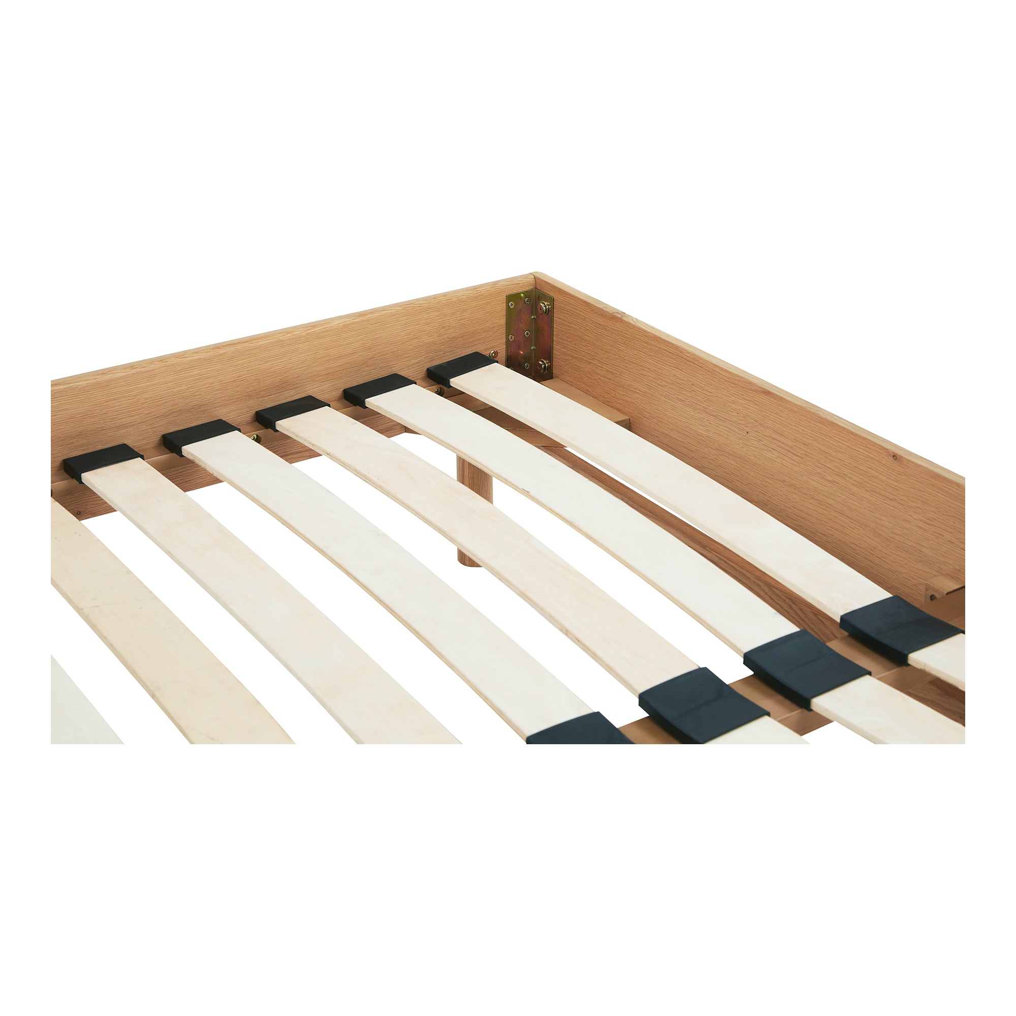 Colby Leather Bed Frame with Solid Oak Legs - Elegant Design, Understa