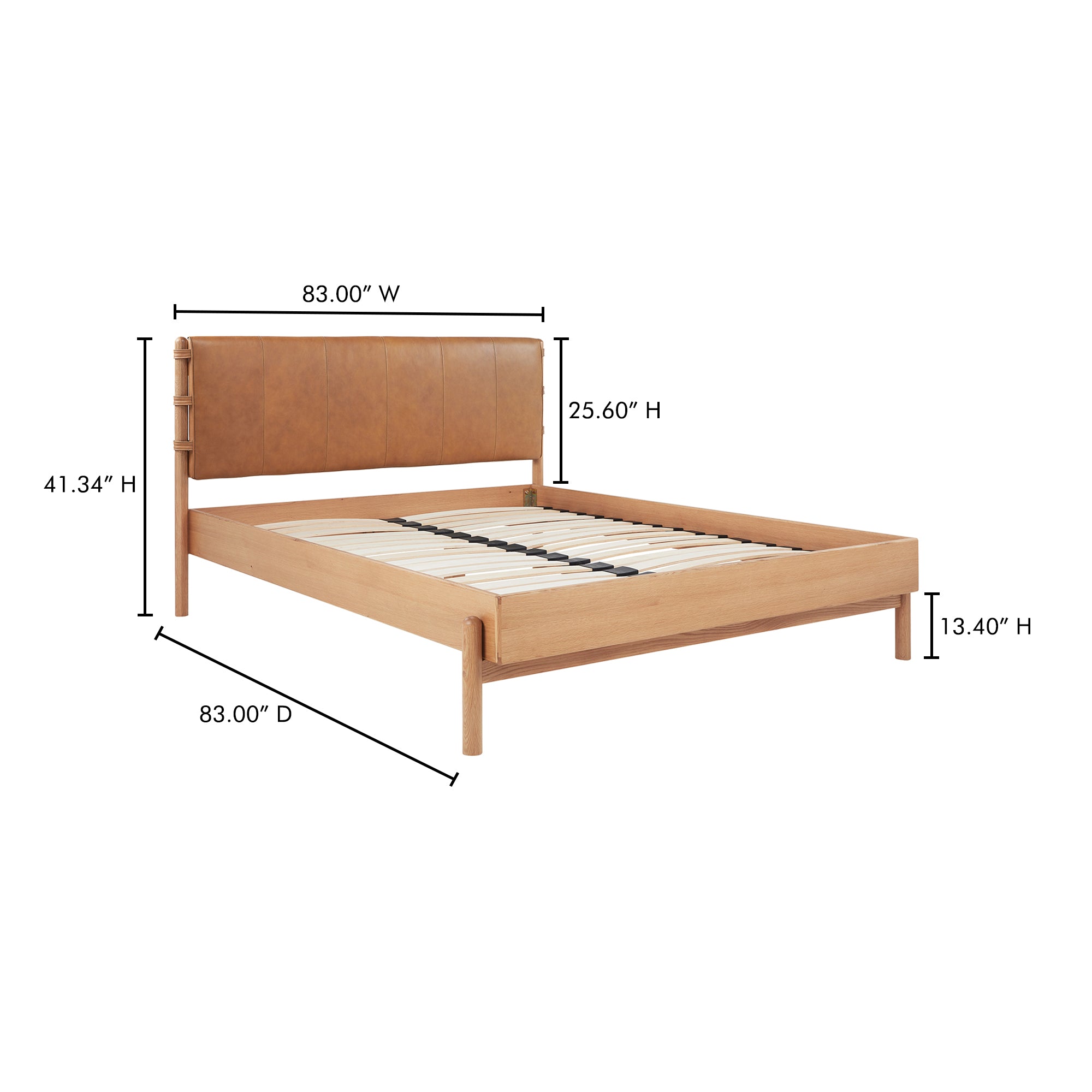 Colby Leather Bed Frame with Solid Oak Legs - Elegant Design, Understa