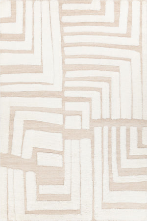 Chandra Rugs Hand Knotted Contemporary Rug - Luxurious 100% Wool, Intricate Patterns For Stylish Home Decor White,Tan Wool Yes58301-79106