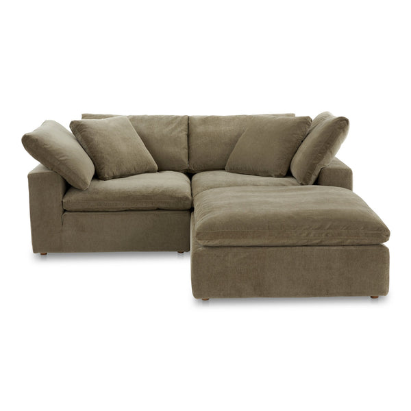 Moe's Home Clay Modular Sectional In Desert Sage - Ultimate Comfort With Performance Fabric & Versatile Design Green Upholstery, 100% Polyester Resist Performance Fabric,Wood And Plywood Frame Yj-1009-16