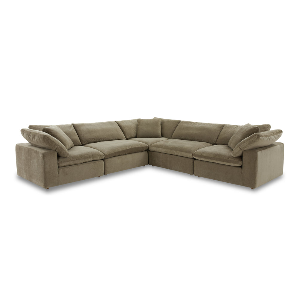 Moe's Home Clay Modular Sectional In Desert Sage - Ultimate Comfort With Performance Fabric & Versatile Design Green Upholstery, 100% Polyester Resist Performance Fabric,Wood And Plywood Frame Yj-1010-16