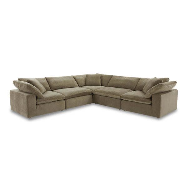 Moe's Home Clay Modular Sectional In Desert Sage - Ultimate Comfort With Performance Fabric & Versatile Design Green Upholstery, 100% Polyester Resist Performance Fabric,Wood And Plywood Frame Yj-1010-16