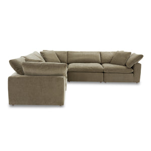 Moe's Home Clay Modular Sectional In Desert Sage - Ultimate Comfort With Performance Fabric & Versatile Design Green Upholstery, 100% Polyester Resist Performance Fabric,Wood And Plywood Frame Yj-1010-16
