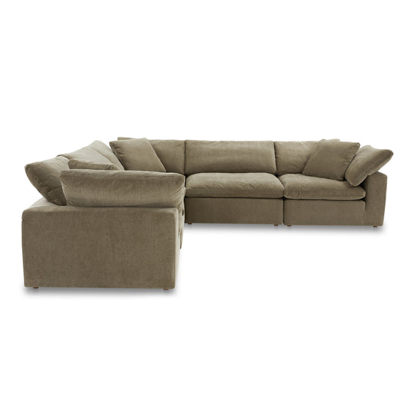 Moe's Home Clay Modular Sectional In Desert Sage - Ultimate Comfort With Performance Fabric & Versatile Design Green Upholstery, 100% Polyester Resist Performance Fabric,Wood And Plywood Frame Yj-1010-16