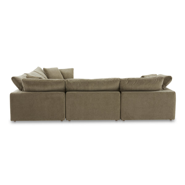 Moe's Home Clay Modular Sectional In Desert Sage - Ultimate Comfort With Performance Fabric & Versatile Design Green Upholstery, 100% Polyester Resist Performance Fabric,Wood And Plywood Frame Yj-1010-16