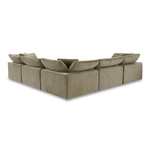 Moe's Home Clay Modular Sectional In Desert Sage - Ultimate Comfort With Performance Fabric & Versatile Design Green Upholstery, 100% Polyester Resist Performance Fabric,Wood And Plywood Frame Yj-1010-16