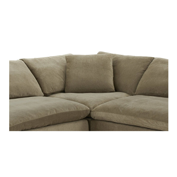 Moe's Home Clay Modular Sectional In Desert Sage - Ultimate Comfort With Performance Fabric & Versatile Design Green Upholstery, 100% Polyester Resist Performance Fabric,Wood And Plywood Frame Yj-1010-16
