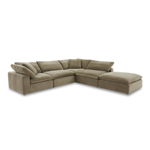 Moe's Home Clay Modular Sectional In Desert Sage - Ultimate Comfort With Performance Fabric & Versatile Design Green Upholstery, 100% Polyester Resist Performance Fabric,Wood And Plywood Frame Yj-1011-16