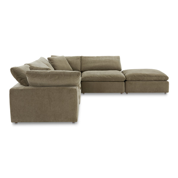 Moe's Home Clay Modular Sectional In Desert Sage - Ultimate Comfort With Performance Fabric & Versatile Design Green Upholstery, 100% Polyester Resist Performance Fabric,Wood And Plywood Frame Yj-1011-16