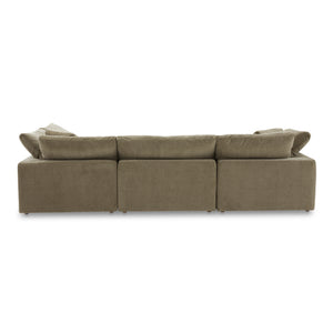 Moe's Home Clay Modular Sectional In Desert Sage - Ultimate Comfort With Performance Fabric & Versatile Design Green Upholstery, 100% Polyester Resist Performance Fabric,Wood And Plywood Frame Yj-1011-16