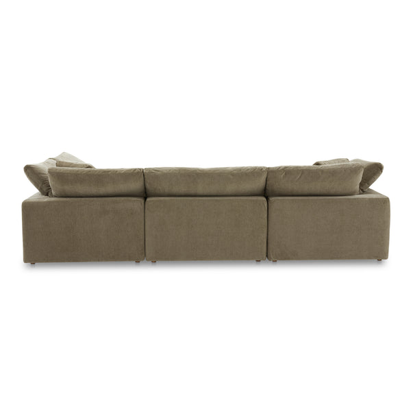 Moe's Home Clay Modular Sectional In Desert Sage - Ultimate Comfort With Performance Fabric & Versatile Design Green Upholstery, 100% Polyester Resist Performance Fabric,Wood And Plywood Frame Yj-1011-16