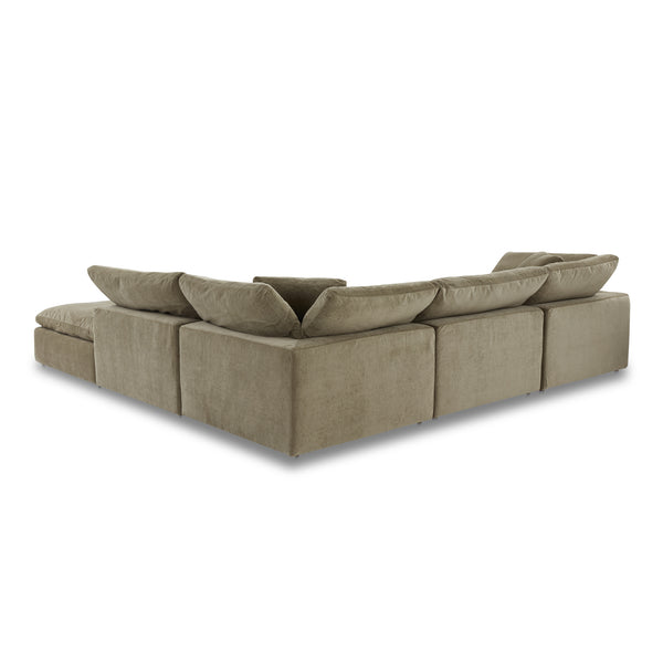 Moe's Home Clay Modular Sectional In Desert Sage - Ultimate Comfort With Performance Fabric & Versatile Design Green Upholstery, 100% Polyester Resist Performance Fabric,Wood And Plywood Frame Yj-1011-16