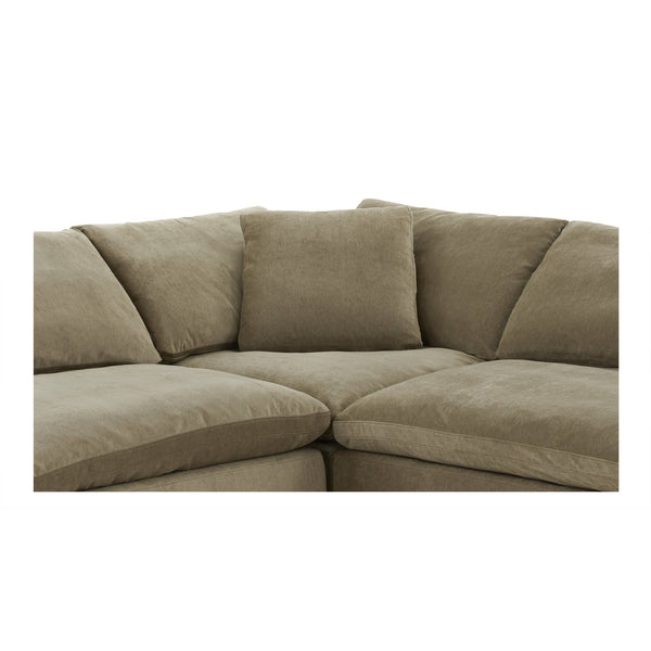 Moe's Home Clay Modular Sectional In Desert Sage - Ultimate Comfort With Performance Fabric & Versatile Design Green Upholstery, 100% Polyester Resist Performance Fabric,Wood And Plywood Frame Yj-1011-16