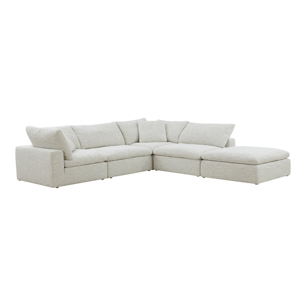 Moe's Home Clay Modular Sectional With Neverfear™ Fabric: Durable, Stylish, And Family-friendly Comfort Solution Grey Upholstery, 100% Polyester Neverfear™ Fabric,Wood And Plywood Frame Yj-1011-49