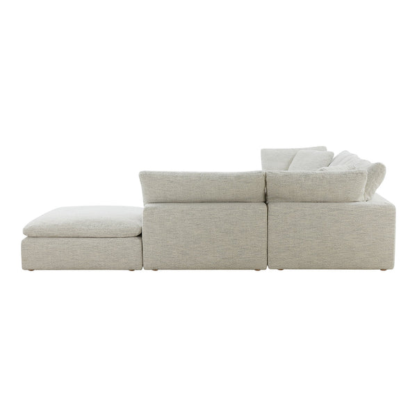 Moe's Home Clay Modular Sectional With Neverfear™ Fabric: Durable, Stylish, And Family-friendly Comfort Solution Grey Upholstery, 100% Polyester Neverfear™ Fabric,Wood And Plywood Frame Yj-1011-49