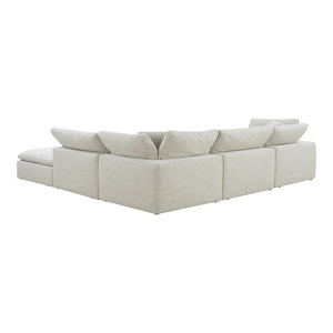 Moe's Home Clay Modular Sectional With Neverfear™ Fabric: Durable, Stylish, And Family-friendly Comfort Solution Grey Upholstery, 100% Polyester Neverfear™ Fabric,Wood And Plywood Frame Yj-1011-49